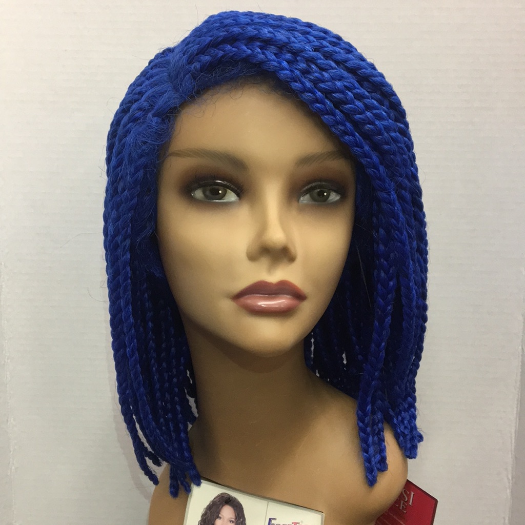 Blue Braided Bob